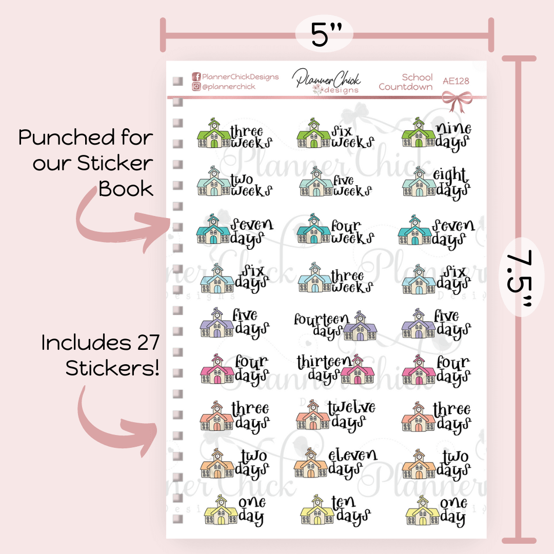 School Countdown Planner Stickers