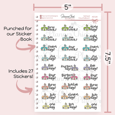 School Countdown Planner Stickers