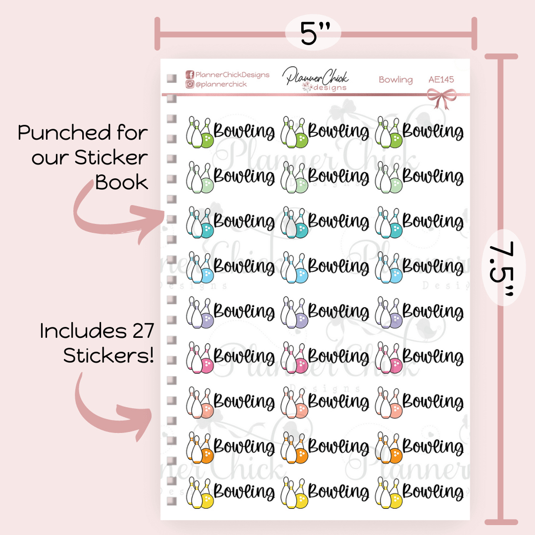Bowling Planner Stickers