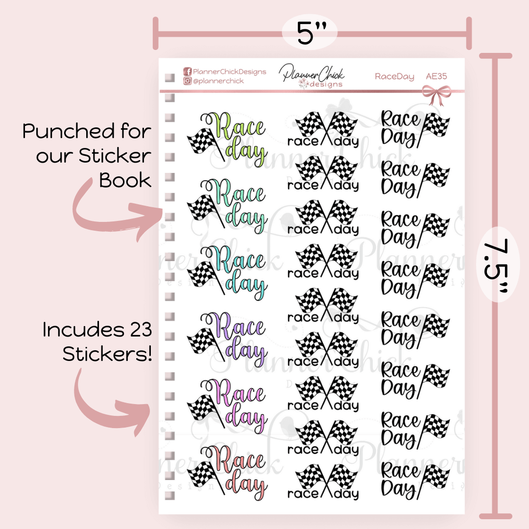 Race Day Planner Stickers