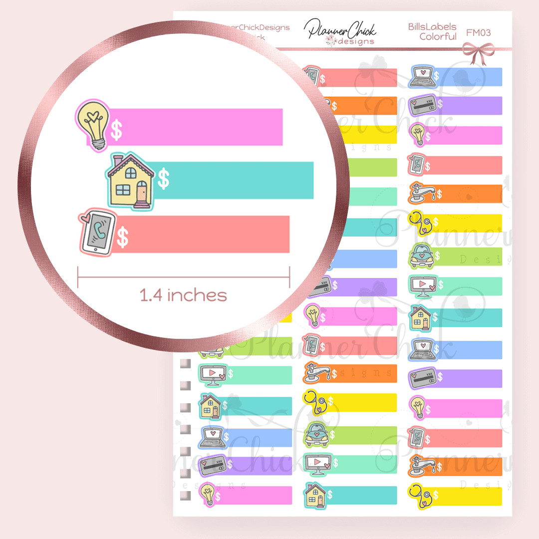 Bill Labeling Bill Payment Labels – PlannerChickDesigns