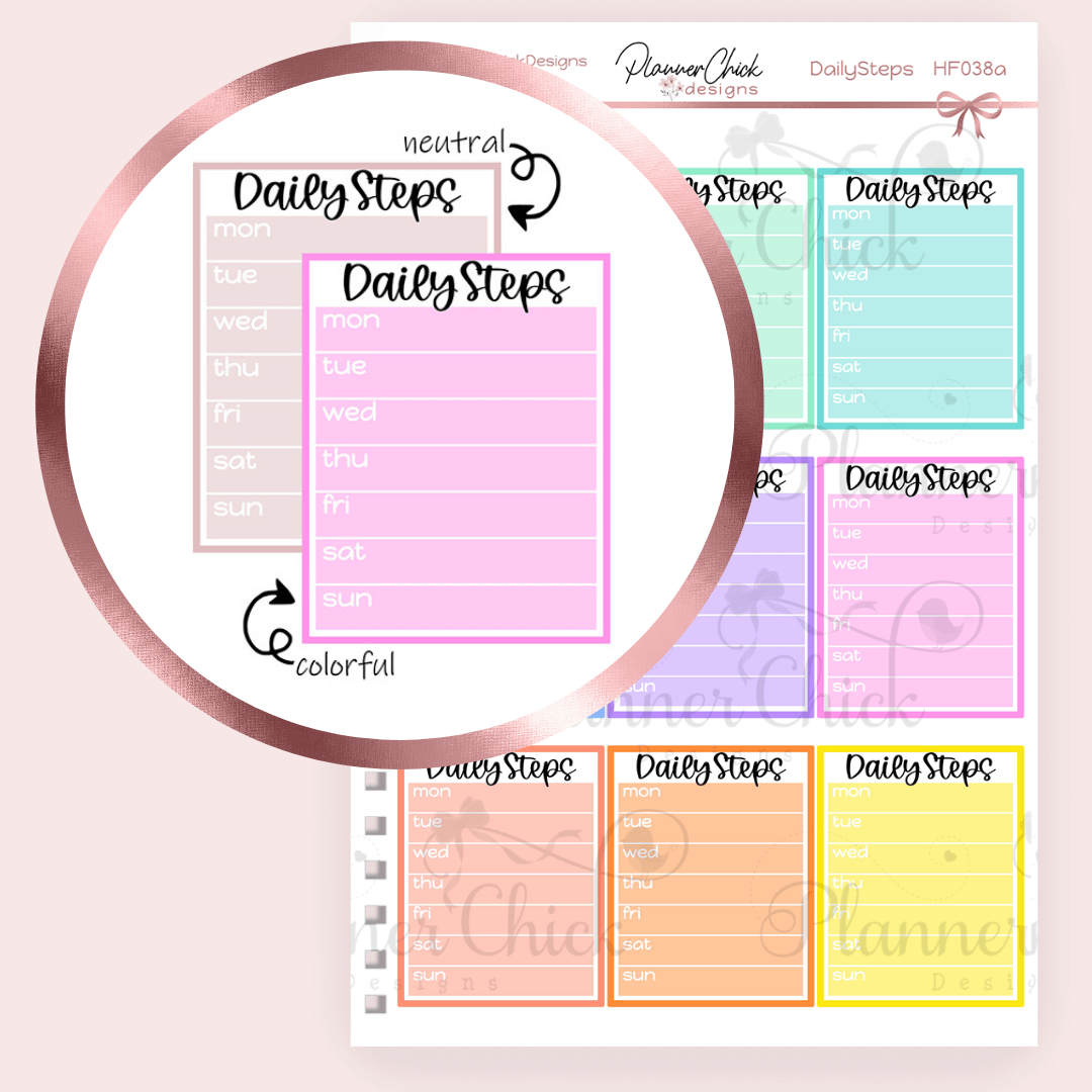 Daily Steps Planner Stickers