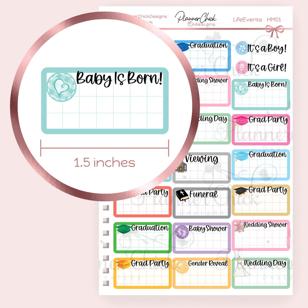 Life Events Planner Stickers