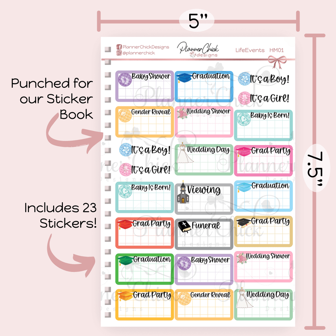 Life Events Planner Stickers