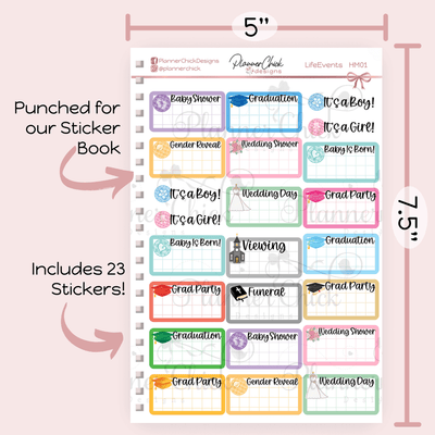 Life Events Planner Stickers
