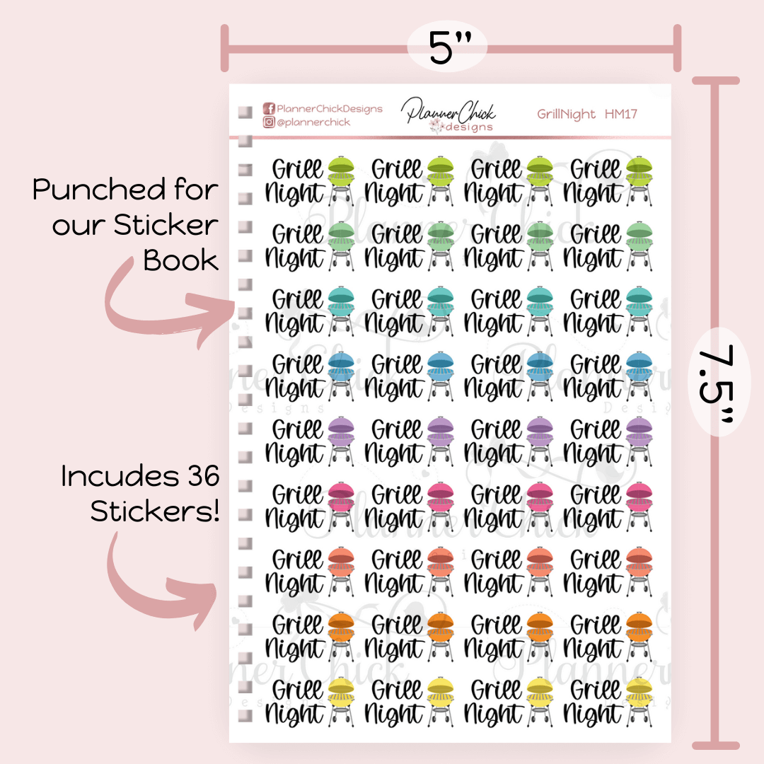 Grill Night Planner Stickers