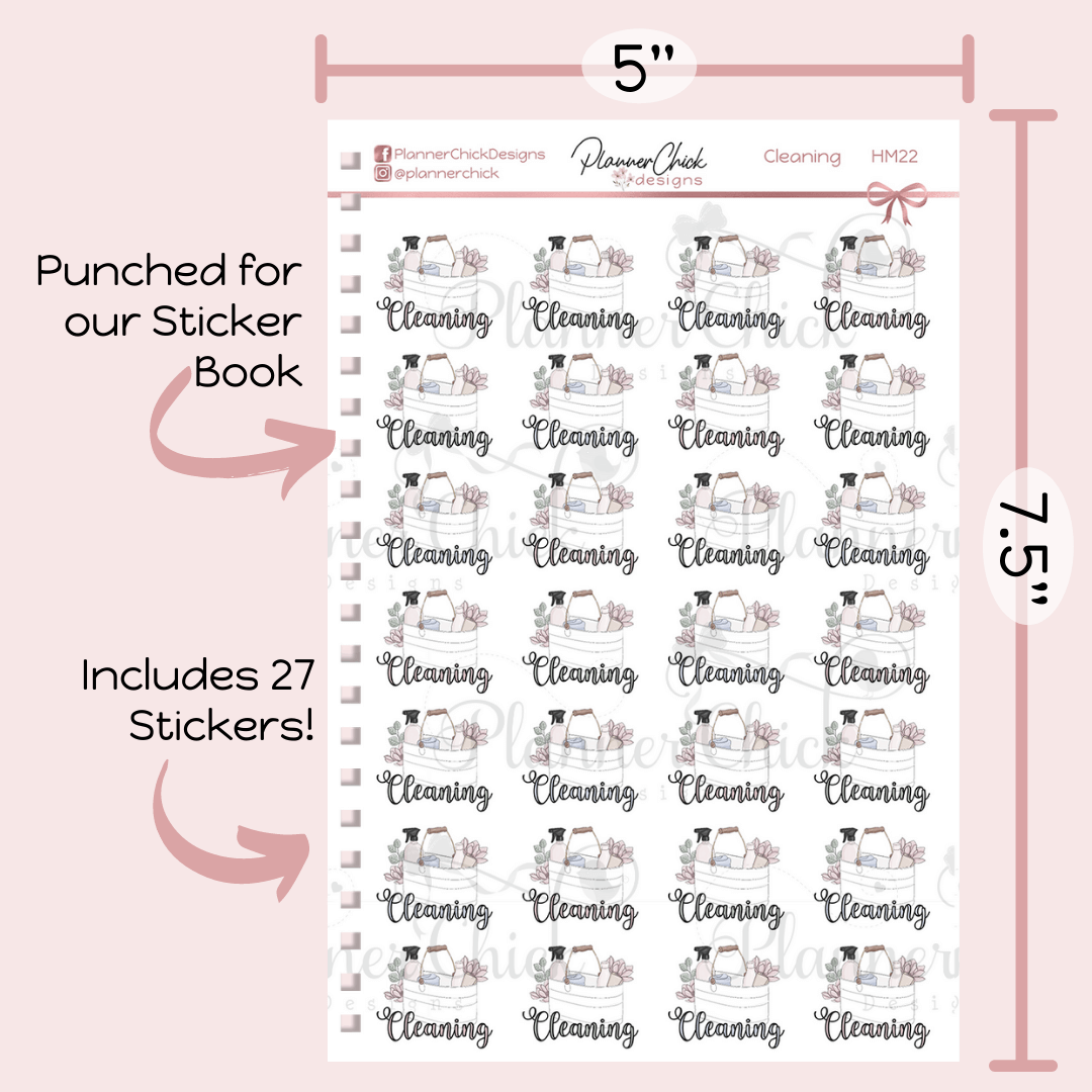 Cleaning Planner Stickers