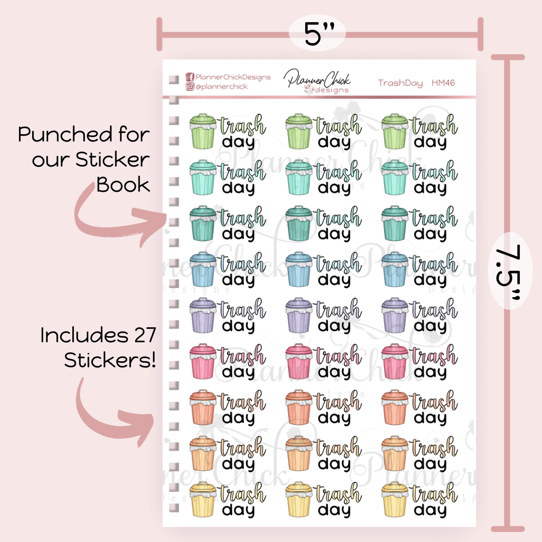 Trash Day Planner Stickers