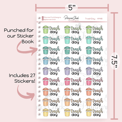 Trash Day Planner Stickers