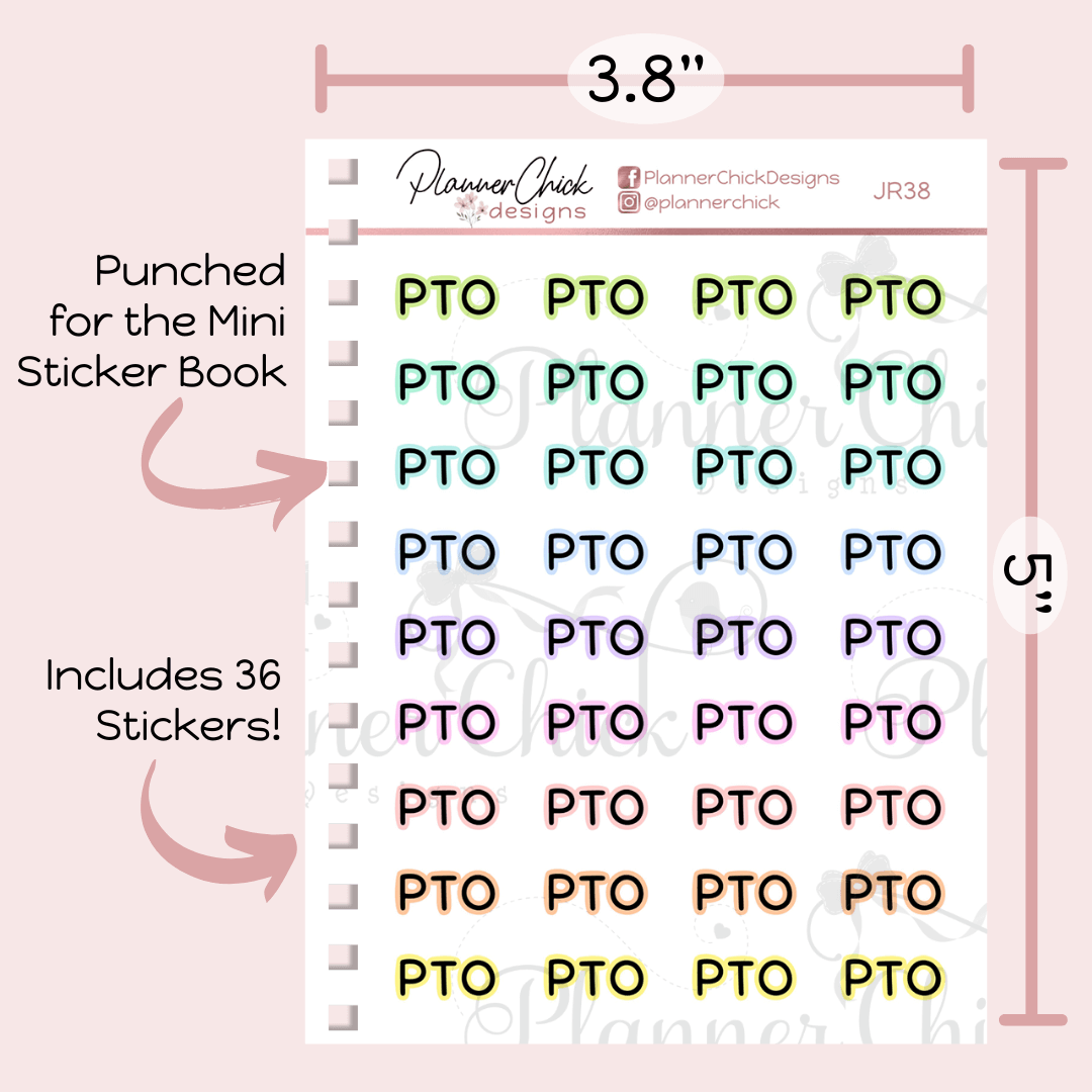 Pto Day Sticker PTO ~ Mini Stickers – PlannerChickDesigns