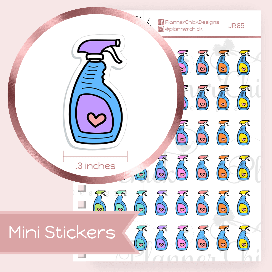 Mini Stickers ~ Doodle Spray Bottles/Cleaning