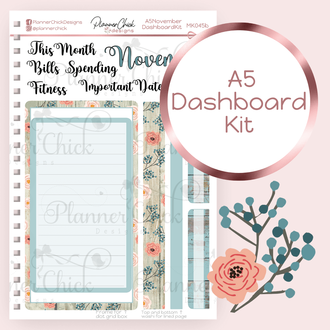 Monthly & Dashboard Kits ~ Wood Floral (for November)