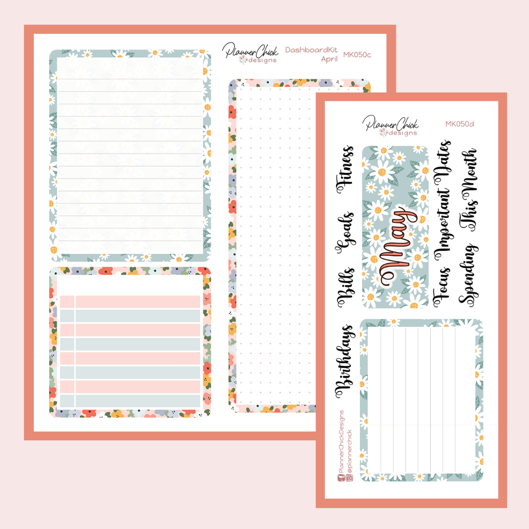 Monthly & Dashboard Kits ~ May Flowers (for May)