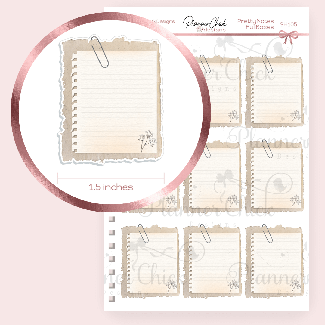 Pretty Notes Full Boxes – PlannerChickDesigns
